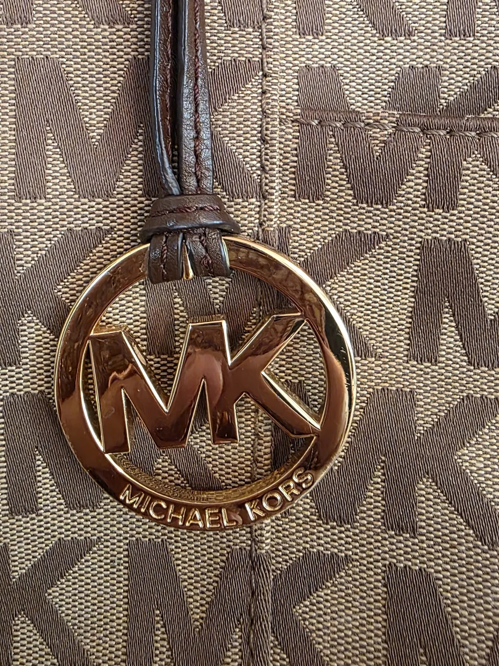 Michael Kors Classic Brown Logo Tote Bag - Picture 2 of 7